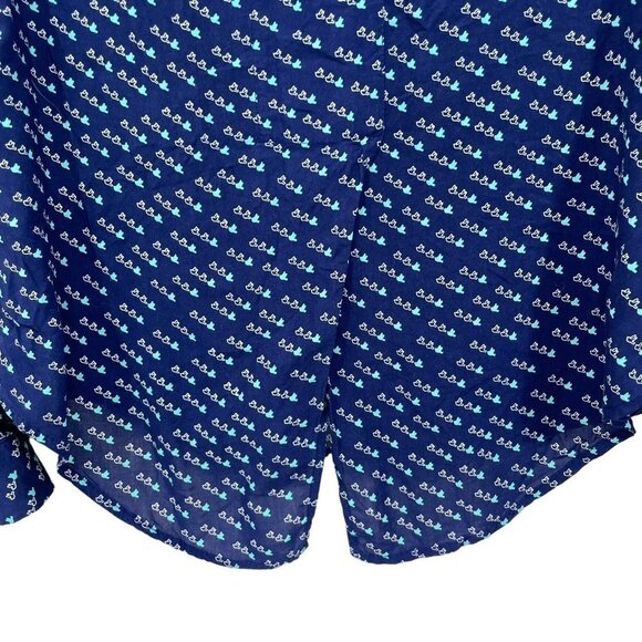 Maeve ANTHROPOLOGIE Size‎ 2 Flying Birds Navy Rayon Chest Pockets Shirt Blouse - Picture 6 of 7